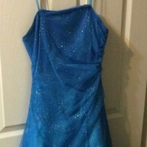 Blue prom dress sparkle sequin size 7/8
